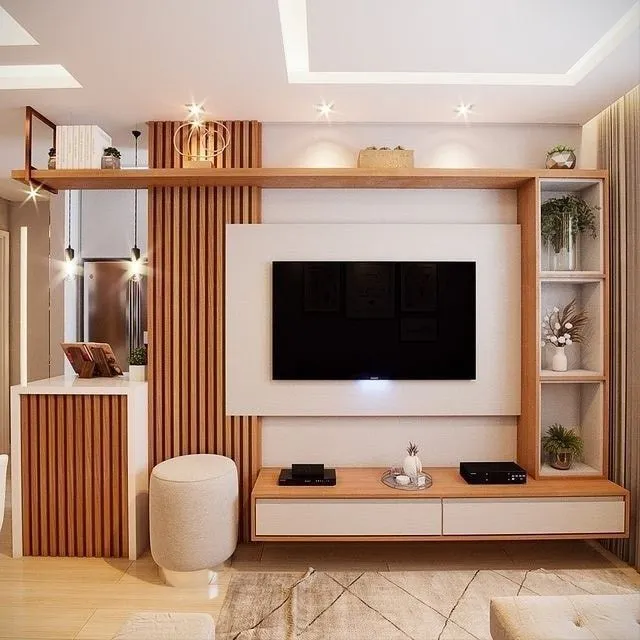 Wall-Mounted TV Unit with LED